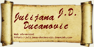 Julijana Ducanović vizit kartica